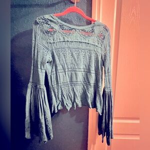 Free People bell sleeve top
